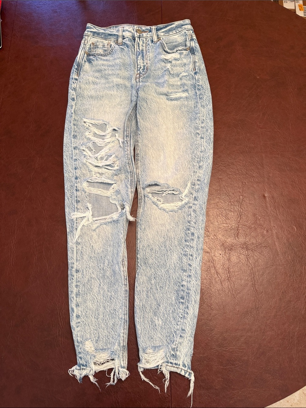 American Eagle Outfitters Light Blue Distressed Jeans Comfort Stretch Waistband